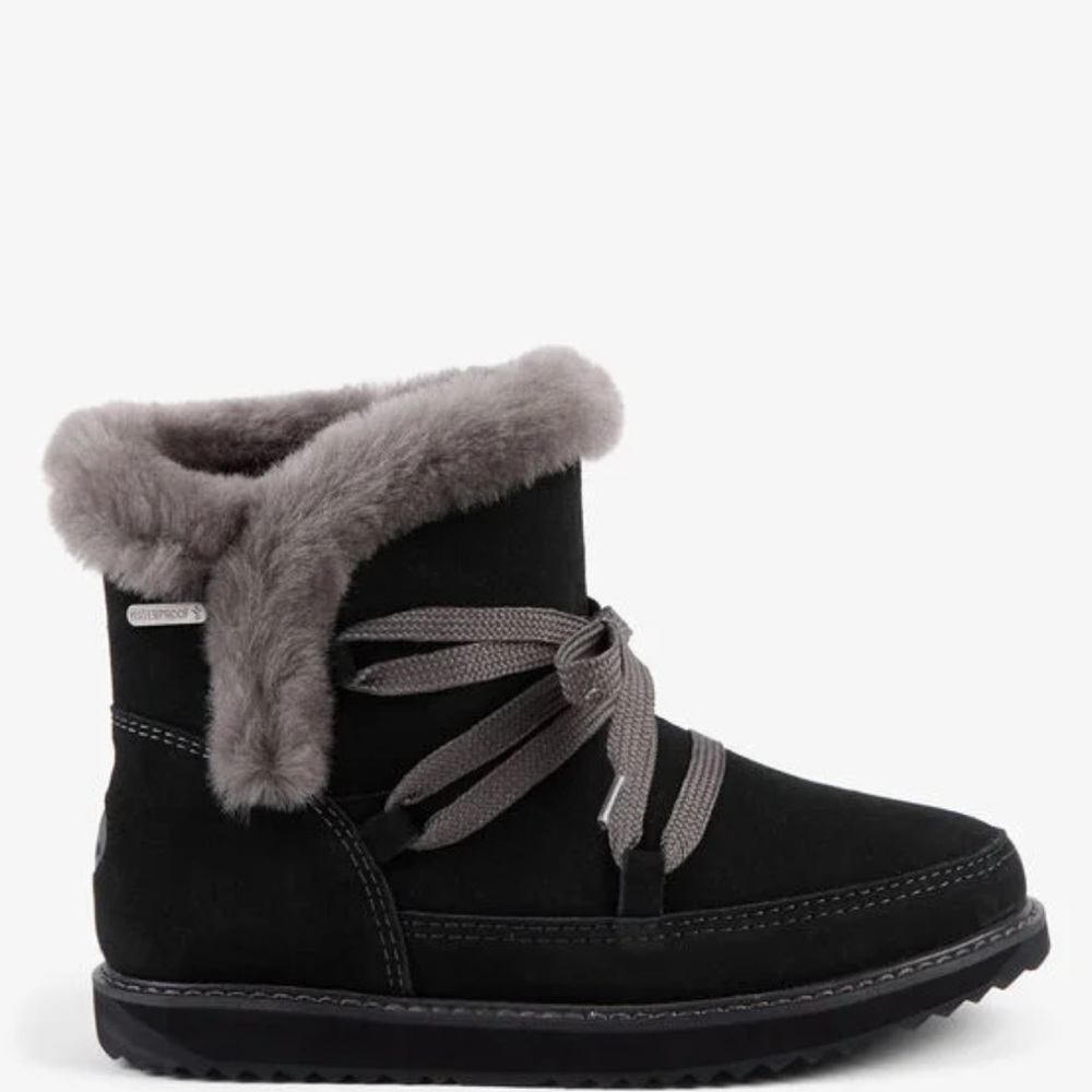 Emu Black Suede Fur-Lined Boots